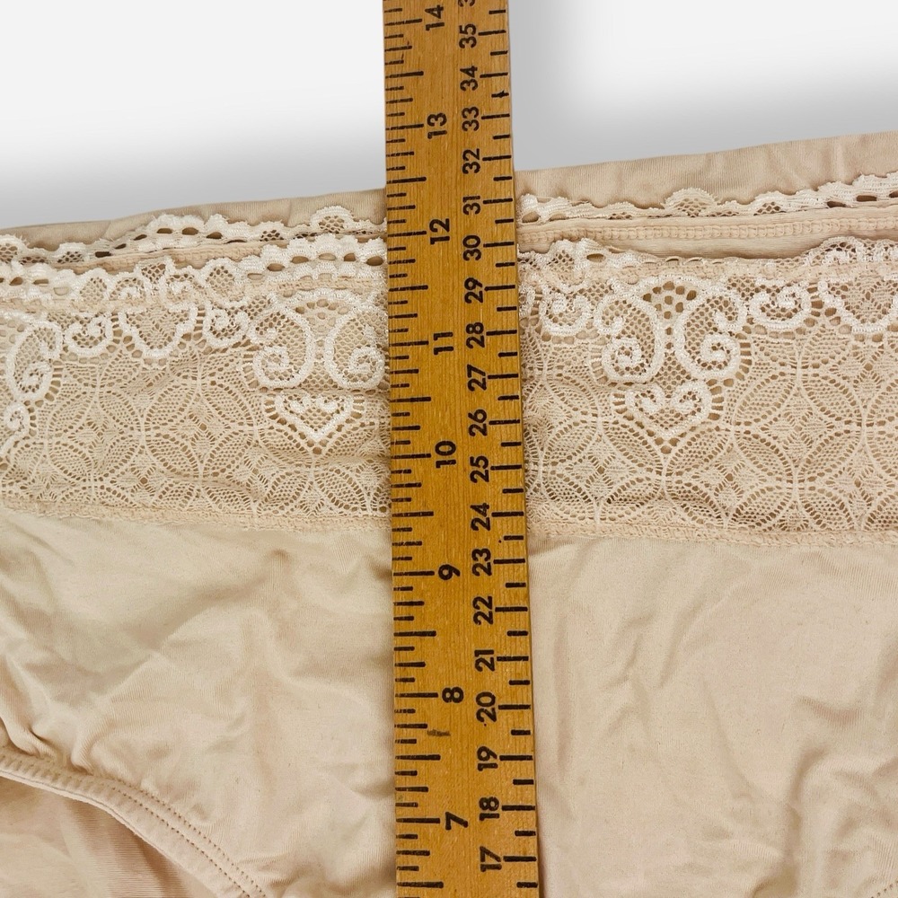 Vintage Second Skin Lace High Waist Panties Sz 8 XL Nude Beige Lot 2 Panty - Picture 11 of 12
